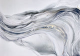 Tapet personalizat marble cu marmura alba si gri in forma de val marble wave