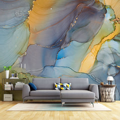 Tapet personalizat marble cu marmura in nuante de curcubeu rainbow