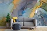 Tapet personalizat marble cu marmura in nuante de curcubeu rainbow