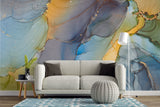 Tapet personalizat marble cu marmura in nuante de curcubeu rainbow