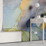 Tapet personalizat marble cu marmura in nuante de curcubeu rainbow
