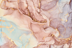 Tapet personalizat marble cu marmura in nuante de roz pudrat si albastru deschis blissful