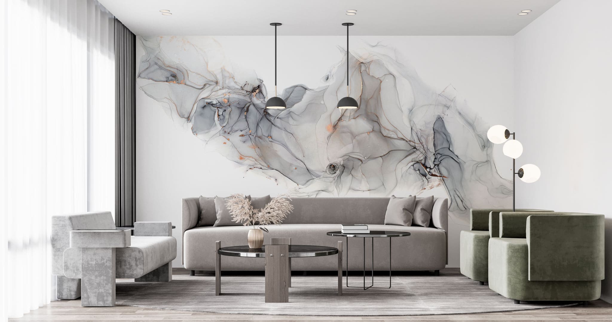 Tapet personalizat marble cu marmura in nuante fumurii bronze smoke