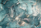 Tapet personalizat marble cu marmura in nuante oceanice cu accente argintii sclipitoare silver blue