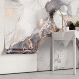 Tapet personalizat marble in nuante de roz pal, gri si alb pinky marble
