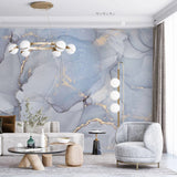 Tapet personalizat marble in nuante de albastru deschis serenity blue
