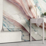 Tapet personalizat marble in nuante deschise de roz si albastru in stilul muntilor din peru light peru