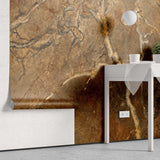 Tapet personalizat marble in nuante de maro intense nile brown