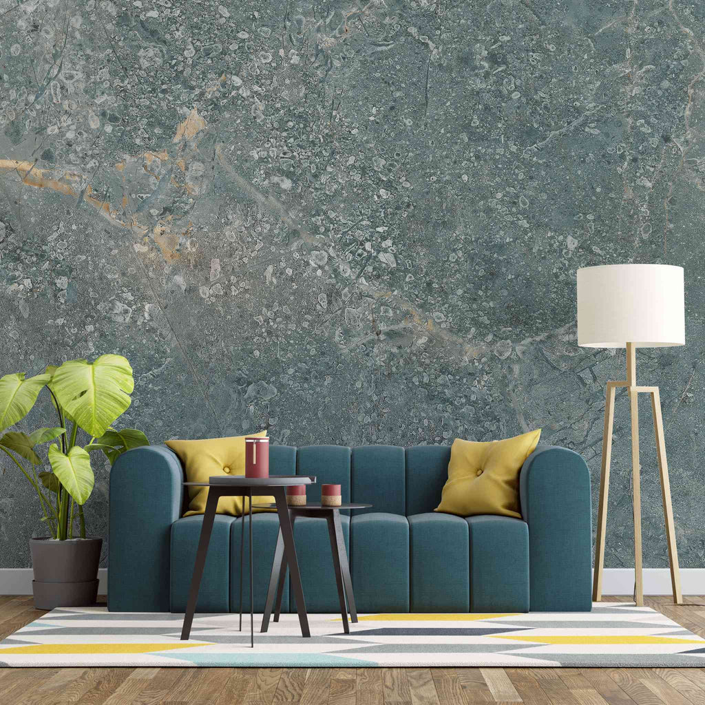 Tapet personalizat marble in nuante de verde granit sage granit