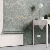 Tapet personalizat marble in nuante de verde granit sage granit