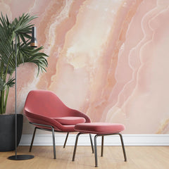 Tapet personalizat marble cu marmura/piatra semipretioasa in nuante calde de roz deschis light peach