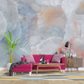 Tapet personalizat marble cu marmura/piatra semipretioasa in nuante de roz aprins si albastru deschis nebula sunrise