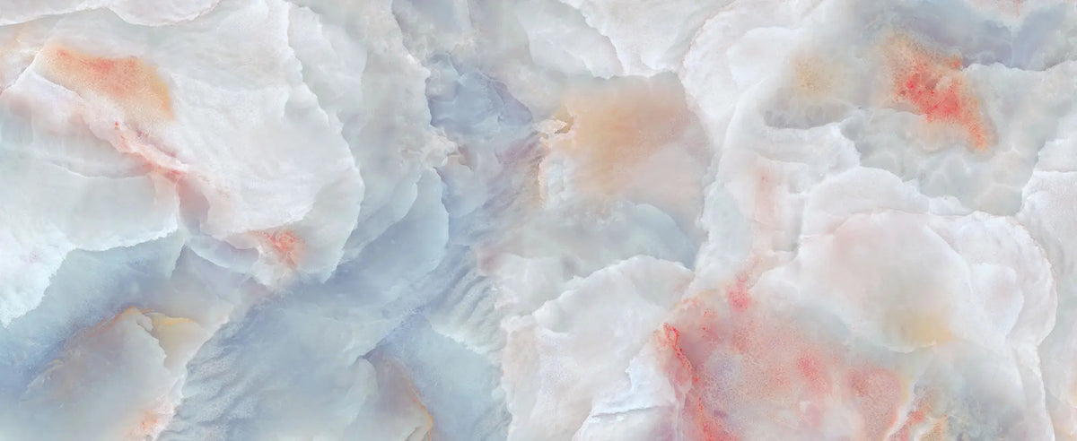 Tapet personalizat marble cu marmura/piatra semipretioasa in nuante de roz aprins si albastru deschis nebula sunrise