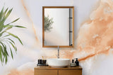 Tapet personalizat marble cu marmura/piatra semipretioasa in nuante de piersica si alb white peach