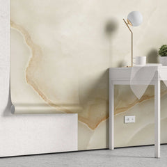 Tapet personalizat marble in nuante fine de bej si alb sidefat de marmura cuart finesse