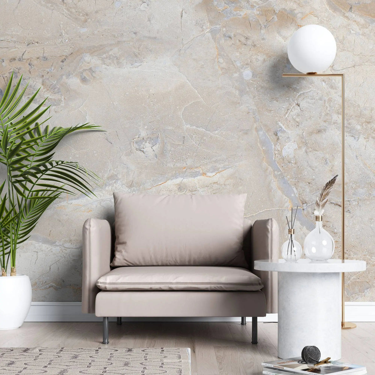 Tapet personalizat marble in nuante bej maronii de marmura piatra toscana marble