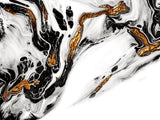 Tapet personalizat marble cu un design fluid de marmura predominant auriu si alb evocand rafinament fluid gold
