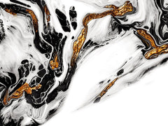 Tapet personalizat marble cu un design fluid de marmura predominant auriu si alb evocand rafinament fluid gold