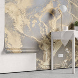 Tapet personalizat marble cu o textura de piatra cu tonuri de alb si gri deschis si accente de sclipiri ice glitter