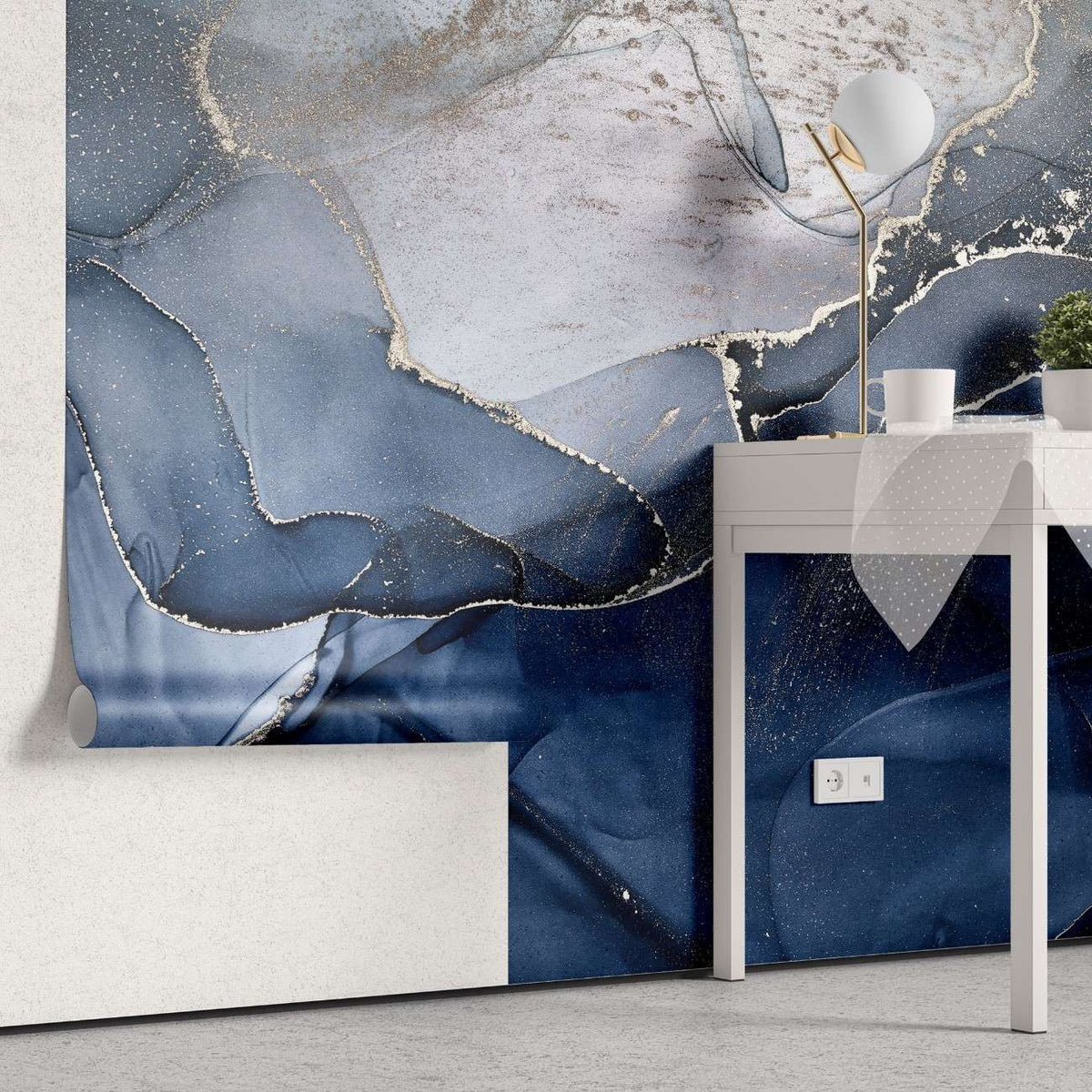 Tapet personalizat marble cu o marmura in nuante delicate de gri deschis si alb aducand o eleganta clasica cinderella