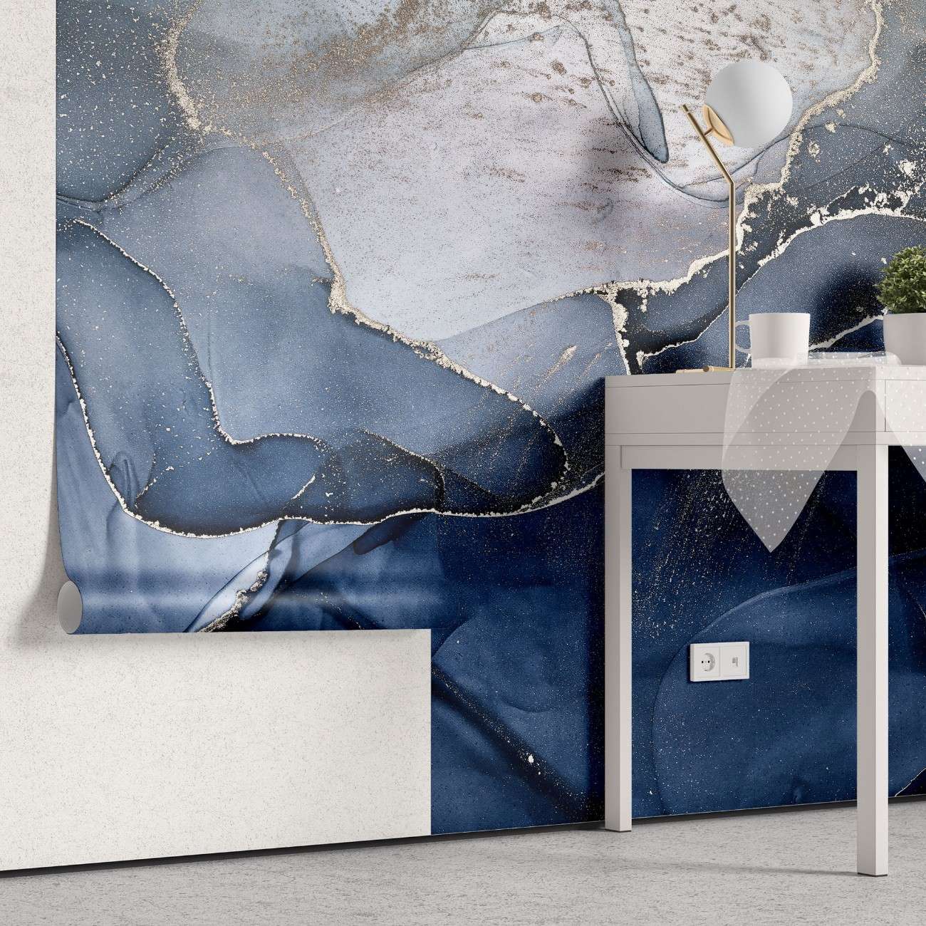 Tapet personalizat marble cu o marmura in nuante delicate de gri deschis si alb aducand o eleganta clasica cinderella