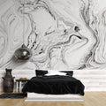 Tapet personalizat marble cu o marmura alba cu detalii fine asemanatoare cernelii ce ofera luminozitate si rafinament white ink