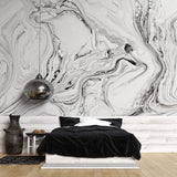 Tapet personalizat marble cu o marmura alba cu detalii fine asemanatoare cernelii ce ofera luminozitate si rafinament white ink