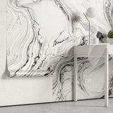 Tapet personalizat marble cu o marmura alba cu detalii fine asemanatoare cernelii ce ofera luminozitate si rafinament white ink