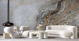 Tapet personalizat marble cu o textura de marmura in nuante subtile de gri si crem ce aduce un aspect natural asemeni unei scoici oyster