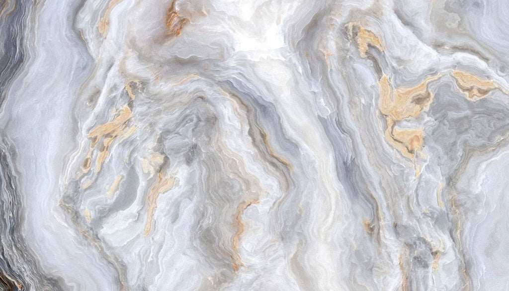 Tapet personalizat marble cu un model de piatra semipretioasa de agat alb cu linii translucide ce aduce luminozitate si puritate white agate