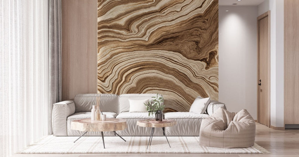 Tapet personalizat marble cu o textura de piatra in nuante calde de maro si teracota ce amintesc de peisajele aride colorado