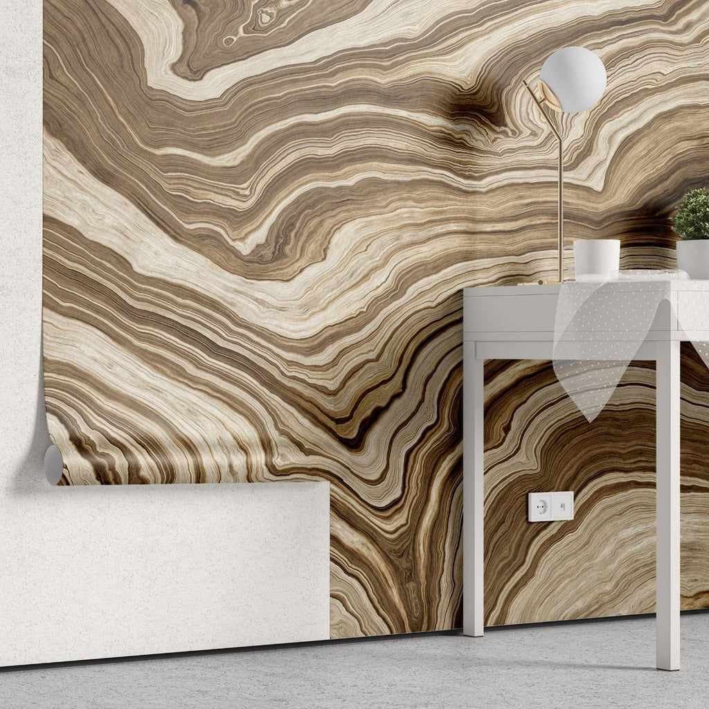 Tapet personalizat marble cu o textura de piatra in nuante calde de maro si teracota ce amintesc de peisajele aride colorado