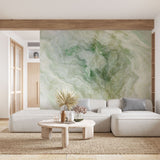 Tapet personalizat marble cu o piatra semipretioasa de onix verde cu insertii distincte aducand o nota de lux natural green onyx