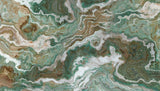 Tapet personalizat marble cu o marmura in tonuri profunde de verde cu insertii albe si negre ce adauga eleganta si prospetime green marble