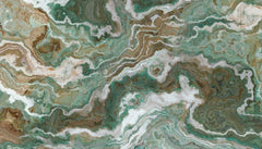 Tapet personalizat marble cu o marmura in tonuri profunde de verde cu insertii albe si negre ce adauga eleganta si prospetime green marble