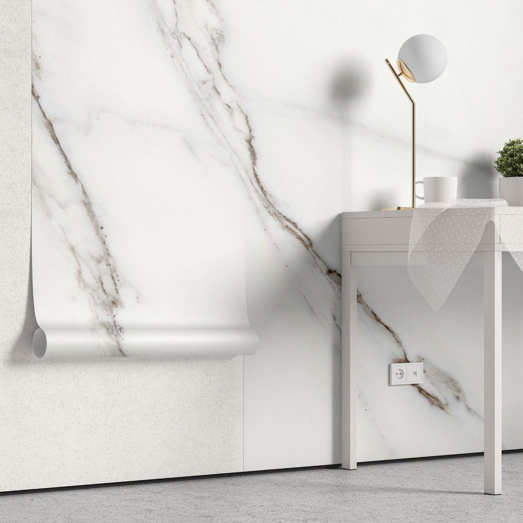 Tapet personalizat marble cu o textura de marmura in tonuri delicate de gri si alb ce creeaza o atmosfera calma si linistitoare silence
