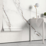 Tapet personalizat marble cu o textura de marmura in tonuri delicate de gri si alb ce creeaza o atmosfera calma si linistitoare silence