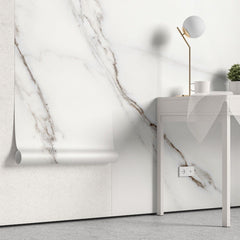 Tapet personalizat marble cu o textura de marmura in tonuri delicate de gri si alb ce creeaza o atmosfera calma si linistitoare silence