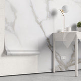 Tapet personalizat marble cu o marmura clasica alba cu linii gri subtile ce ofera un aspect atemporal si elegant blurry marble