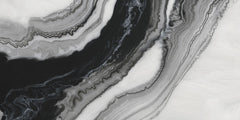 Tapet personalizat marble cu o marmura cu un contrast puternic de alb si negru cu modele indraznete panda