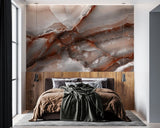 Fototapet personalizat marble cu o piatra semipretioasa de onix maro cu modele complexe ce adauga profunzime si lux brown onyx