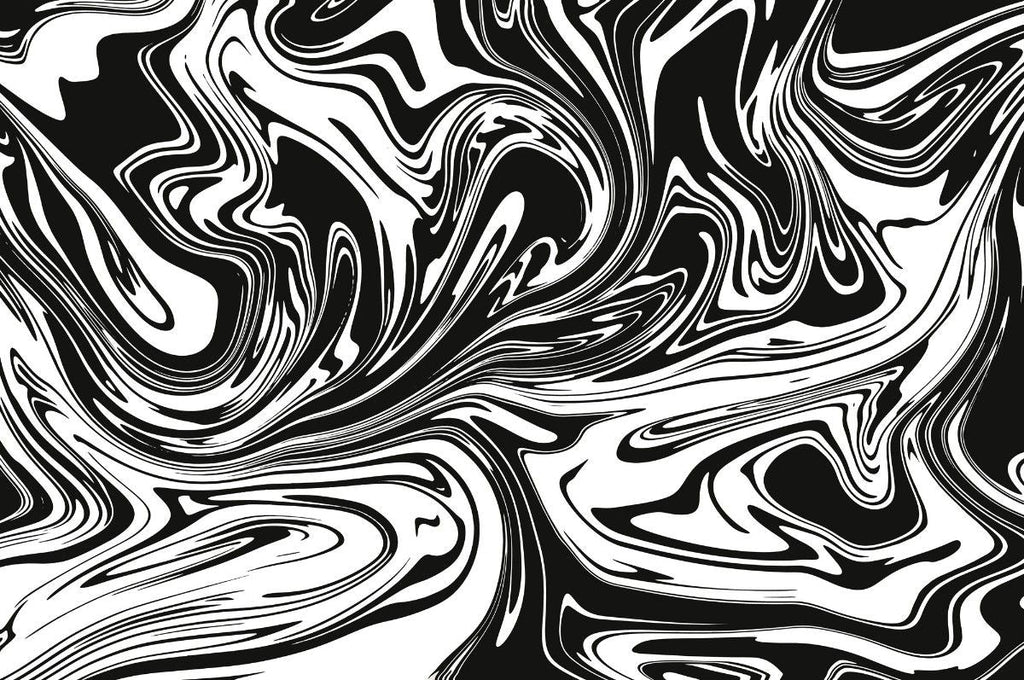 Tapet personalizat marble cu un model de marmura acril neagra cu alb ce creeaza un design dinamic si elegant black swirl