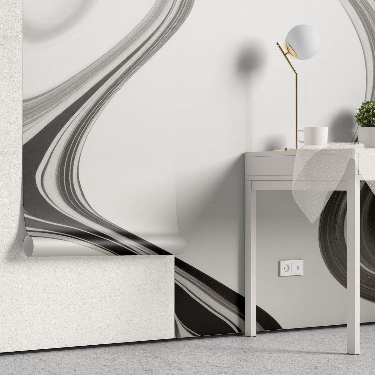 Tapet personalizat marble cu o compozitie abstracta de piatra in diverse tonuri de gri creand un design modern si echilibrat gray composition