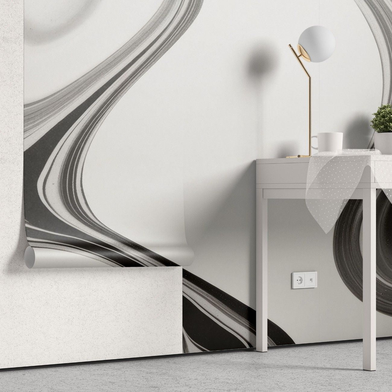 Tapet personalizat marble cu o compozitie abstracta de piatra in diverse tonuri de gri creand un design modern si echilibrat gray composition