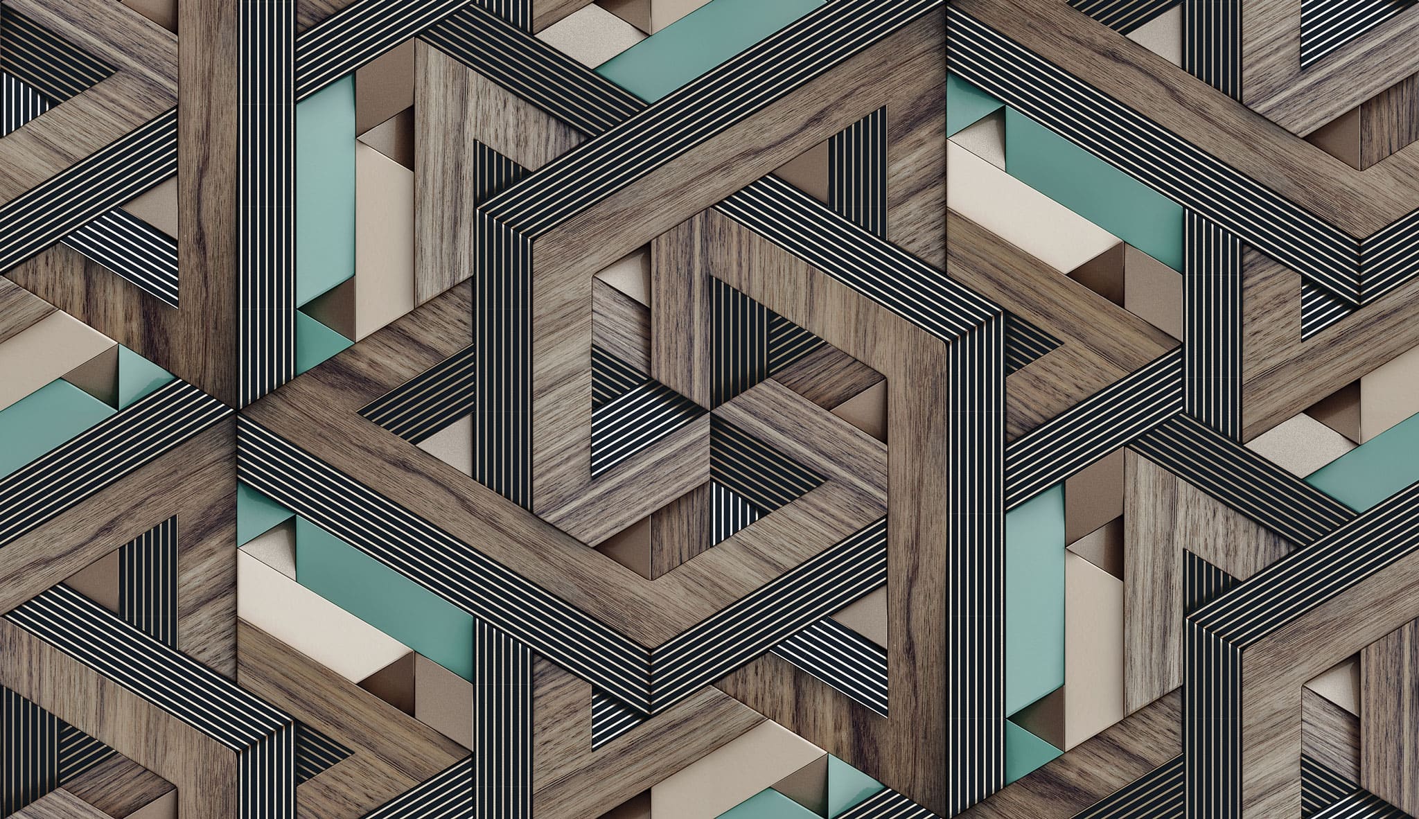 Tapet personalizat wood cu model geometric in 3d si textura de lemn 3d wood 