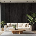 Tapet Personalizat Wood cu textura de lemn negru ars - RUSTIC NOIR