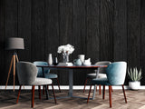 Tapet Personalizat Wood cu textura de lemn negru ars - RUSTIC NOIR