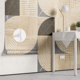Tapet Personalizat Wood cu model si design modern de lemn dipsus in placi in stil Bauhaus - BAUHAUS MODERN WOOD