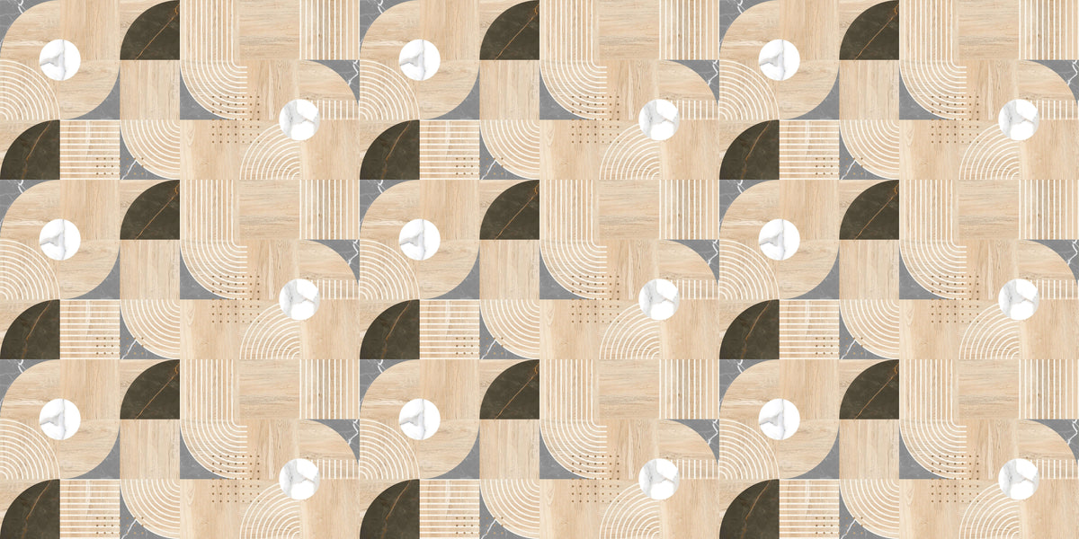 Bauhaus Modern Wood Personalised Wallpaper