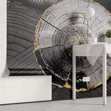 Tapet Personalizat Wood cu sectiune rotunda de lemn intr-o textura abstracta tip plaster - PLASTER WOOD